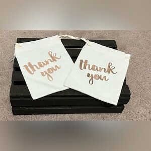 White Thank You Canvas Gift Bags